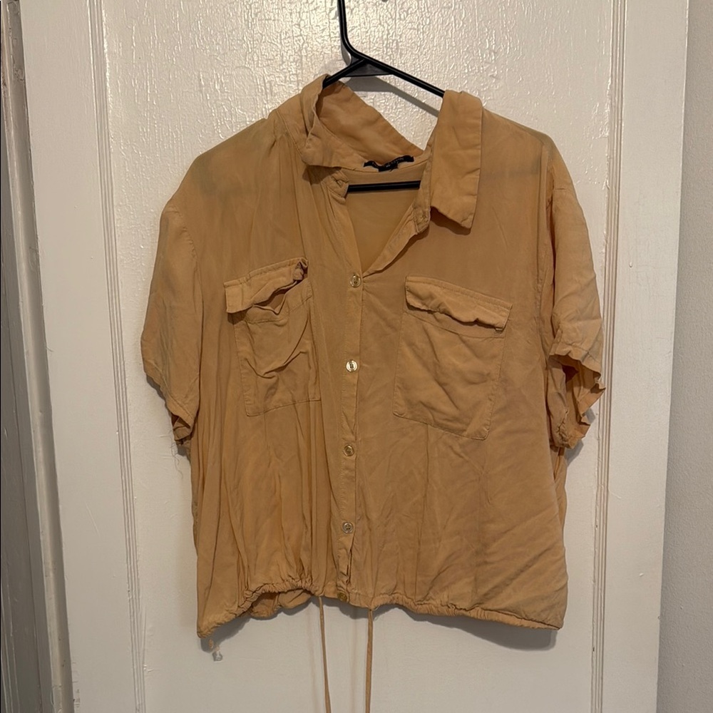 New Look Light Brown Button-Up Blouse